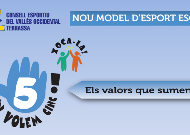 Nou model d’esport escolar. En volem 5!