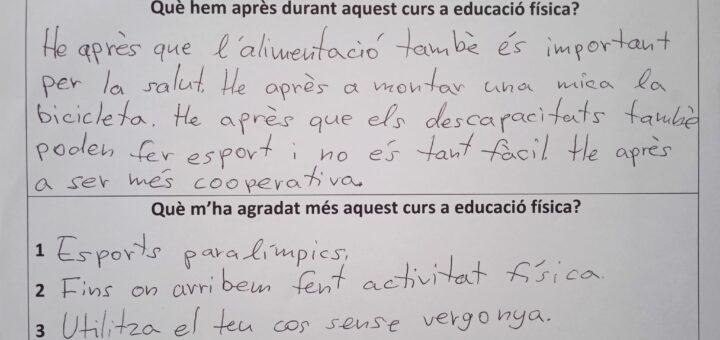 Què hem après durant aquest curs a educació física?